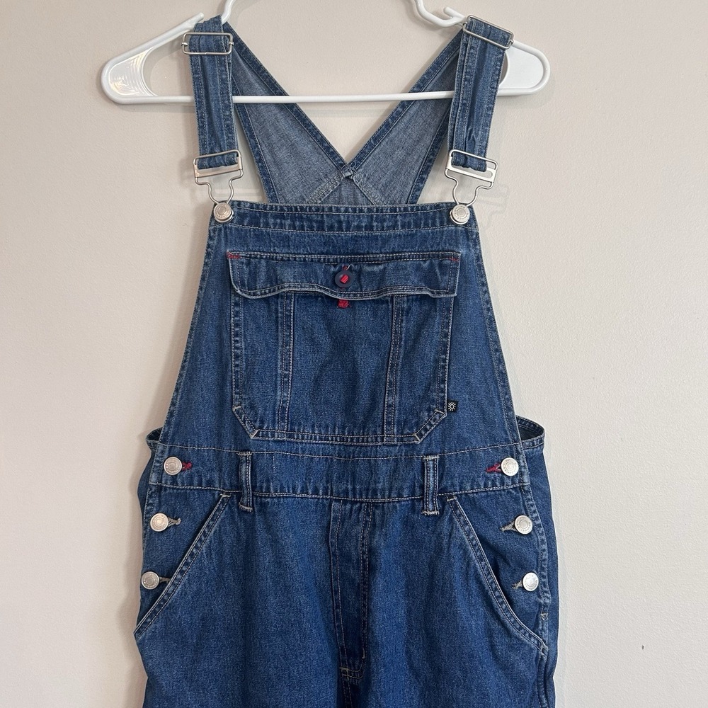 Vtg Y2K 90s No Boundaries Denim Overalls Juniors Size M 7/9 Blue Carpenter - Picture 4 of 14